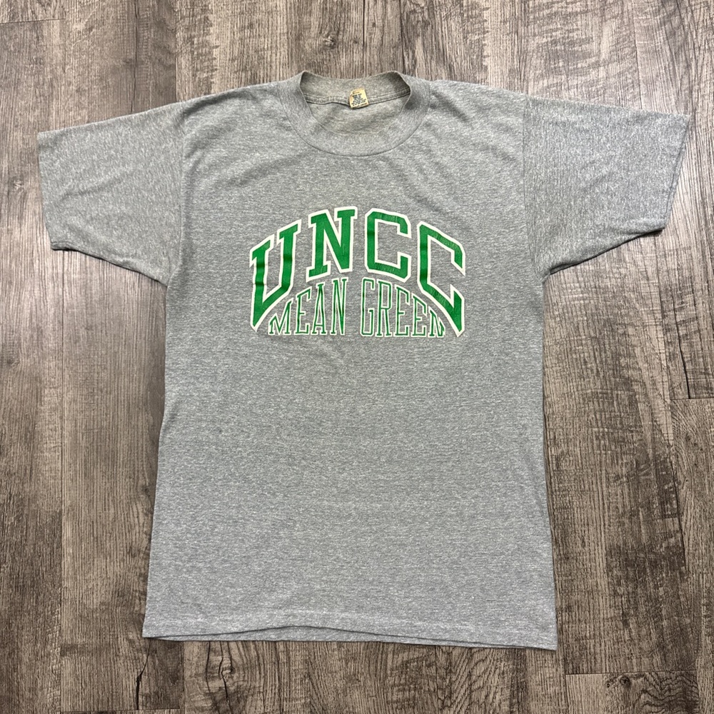 Vintage UNCC Charlotte 49ers Tee Mean Green T Shirt Artex 80s Single Stitch